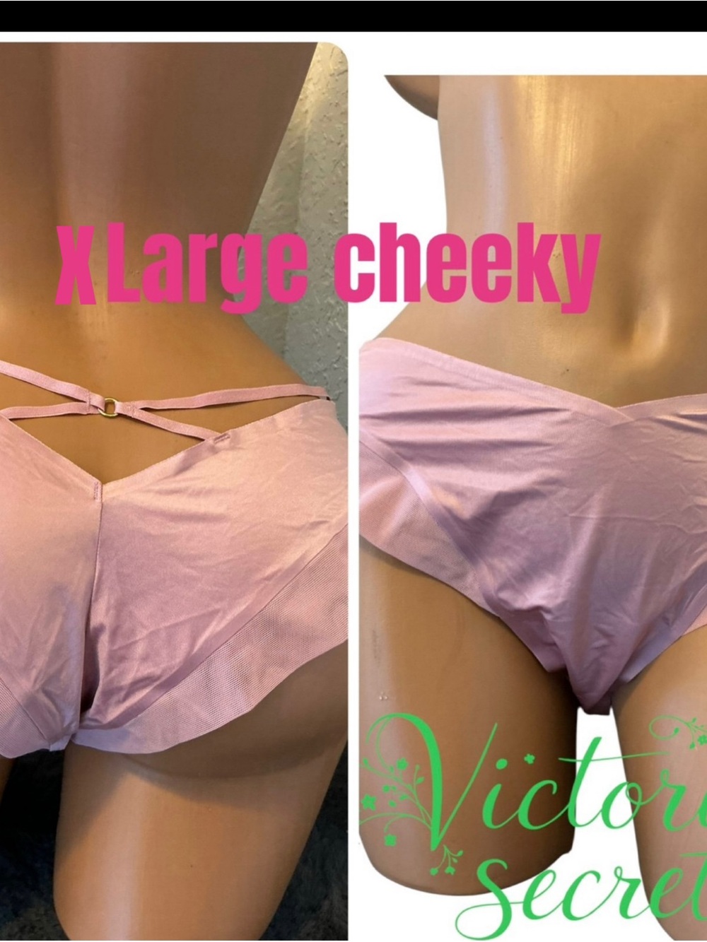 Victoria's Secret Cheeky Panty in Light Pink with Strappy Back